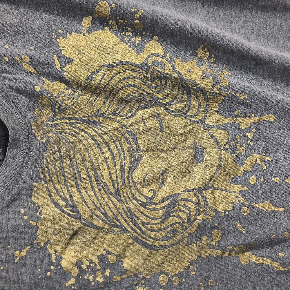 Women's FRZ Grey Cap sleeve Fitted Women's Graphic Gold Tee M